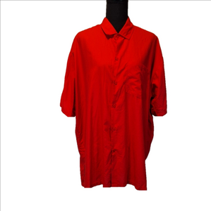 La Leela Red Button Down Mens Shirt - Perfect for Festive Occasions!